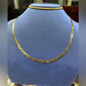 One14k Gold , ladies, yellow gold chain, herringbone Italian Necklace